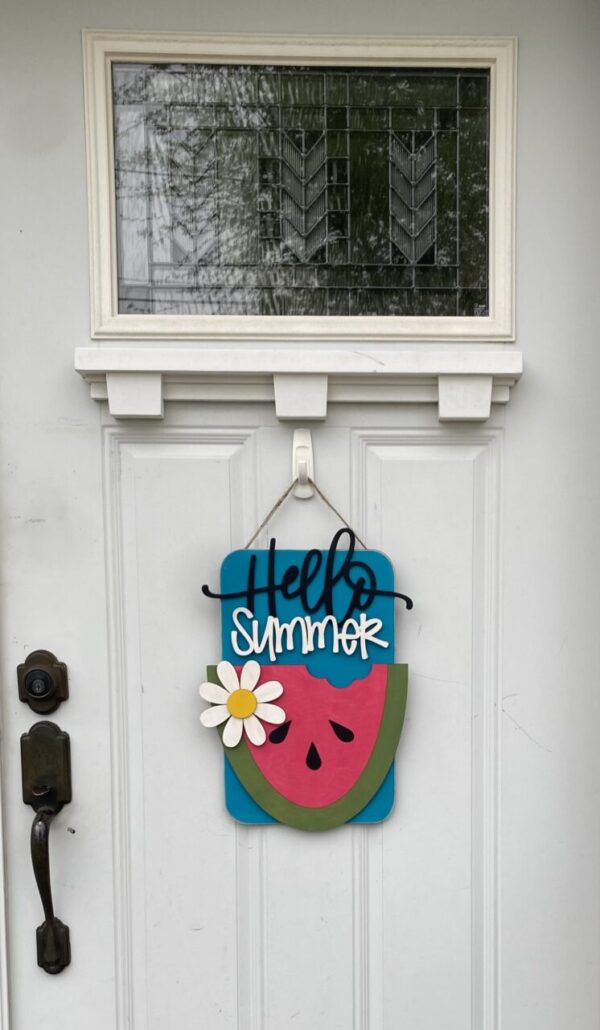 Handmade Hello Summer Watermelon Door Hanger