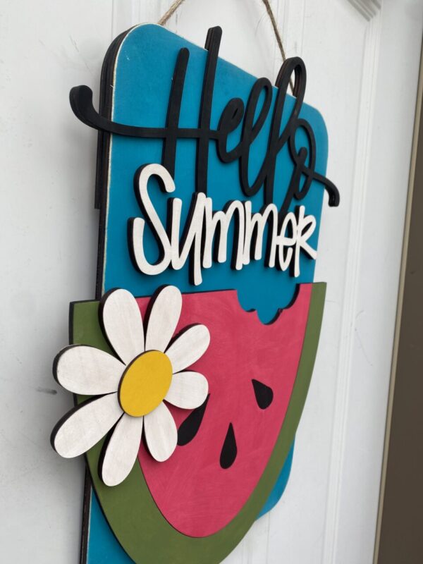 Handmade Hello Summer Watermelon Door Hanger