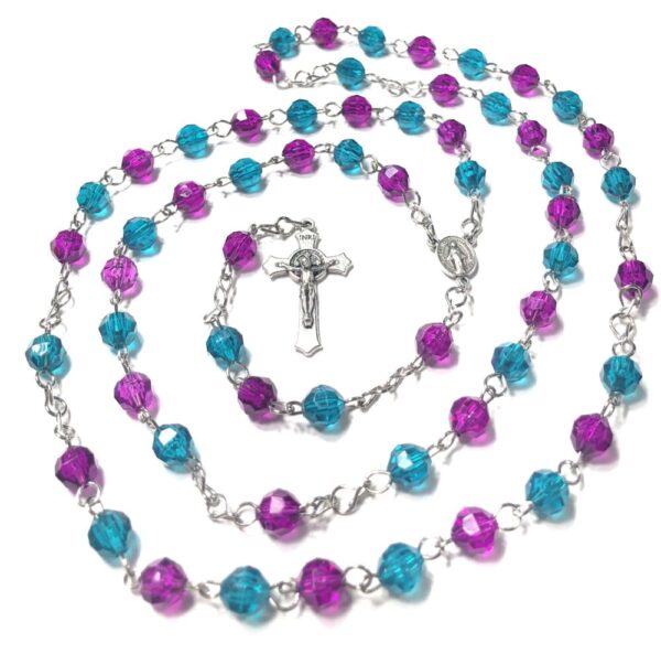 Handmade Violet Purple & Teal Rosary Catholic Gift