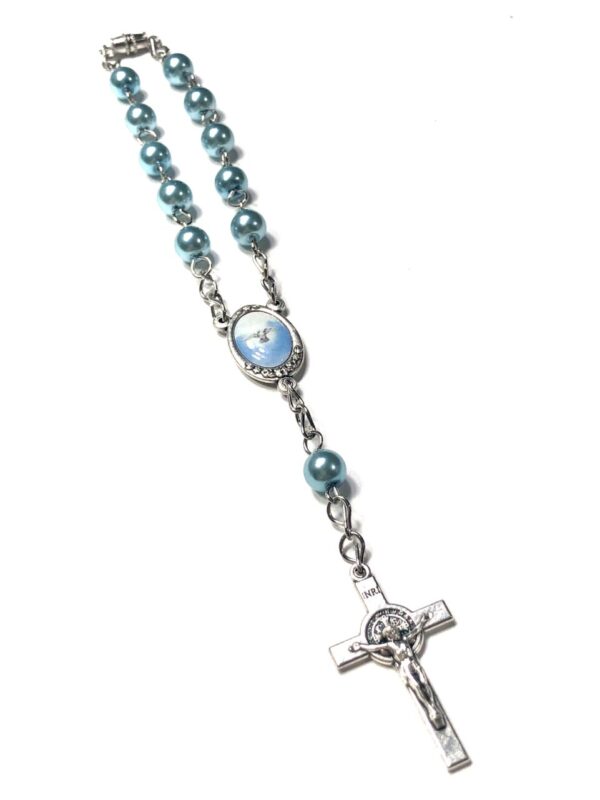 Handmade One Decade Blue Car Rosary Confirmation Catholic Gift