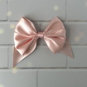Blush Iridescent Satin Hair Bow