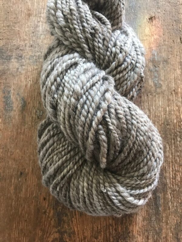 Handspun grey 2 ply bulky yarn, 57yds