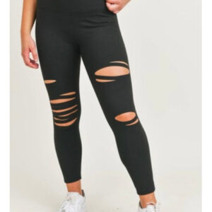 Laser Cut Leggings-Curvy