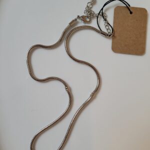 Plain Bar Snake Chain Silver Necklace