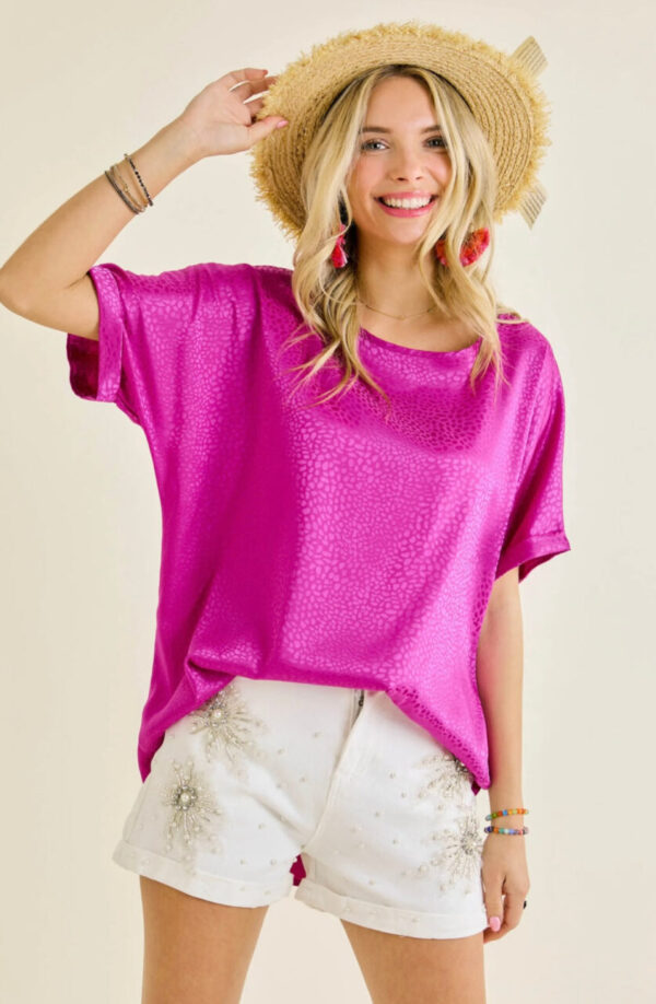 Best of You Drop Shoulder Magenta Blouse