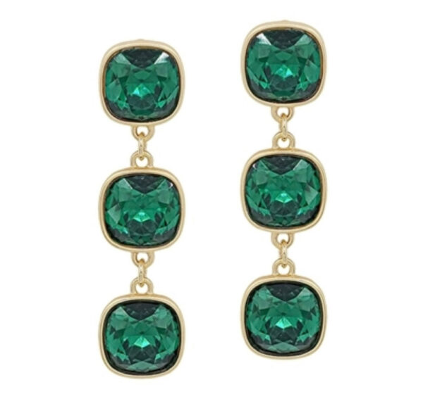 Green Jewel Stack Earring