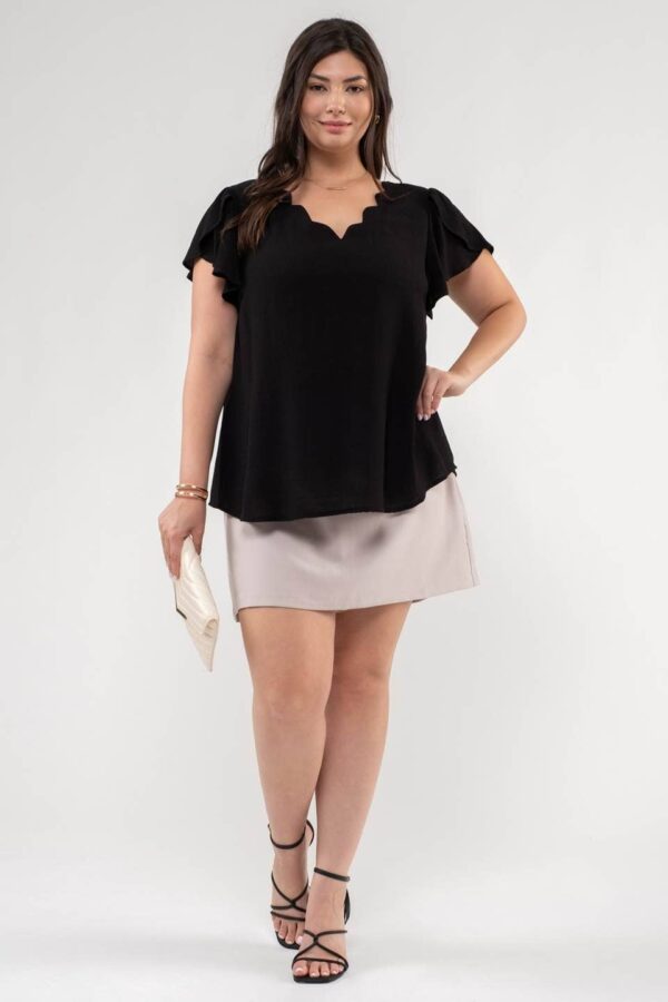 Riley’s Plus Scalloped Blouse