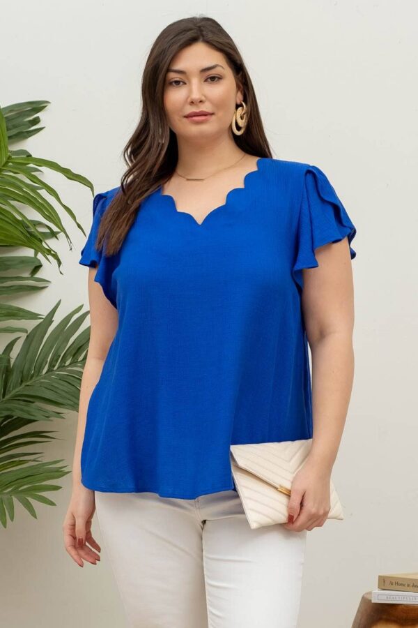 Riley’s Plus Scalloped Blouse