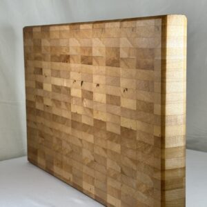 End Grain Cutting Board – Reclaimed maple from demolished Skating Rink Floor
