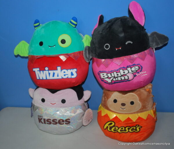 Squishmallow 10″ Candy Hershey’s Kisses Twizzlers Reeses Bubble Yum Plush Set 4