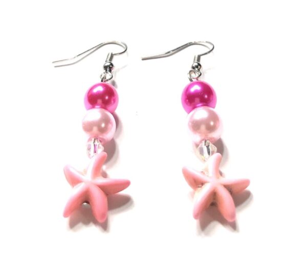 Handmade Pink Starfish Summer Earrings Women