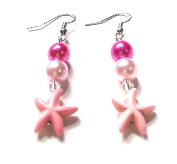 Handmade Pink Starfish Summer Earrings Women