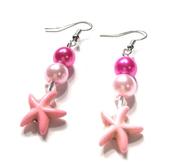 Handmade Pink Starfish Summer Earrings Women