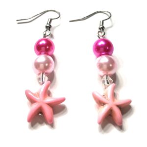 Handmade Pink Starfish Summer Earrings Women