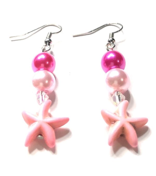 Handmade Pink Starfish Summer Earrings Women