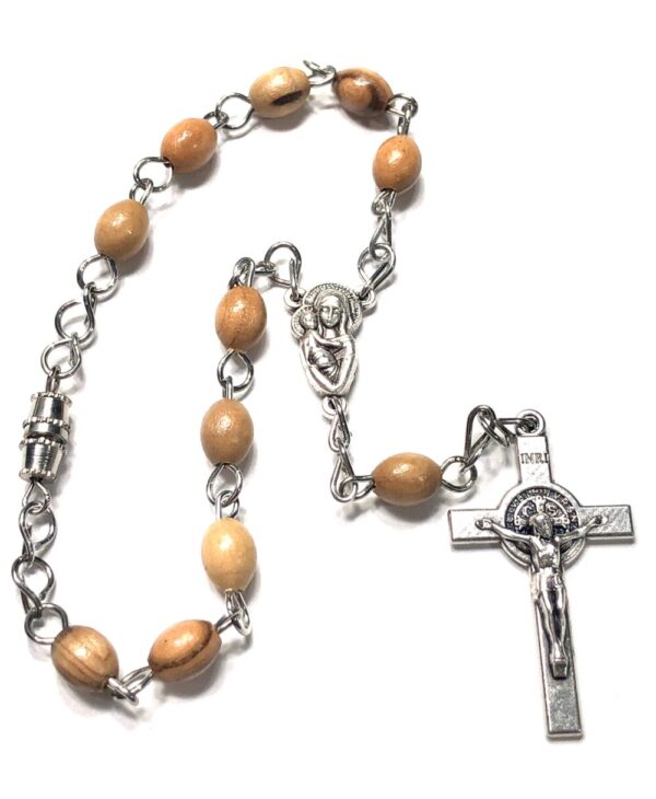 Handmade Olive Wood One Decade Car Rosary Catholic Gift Men