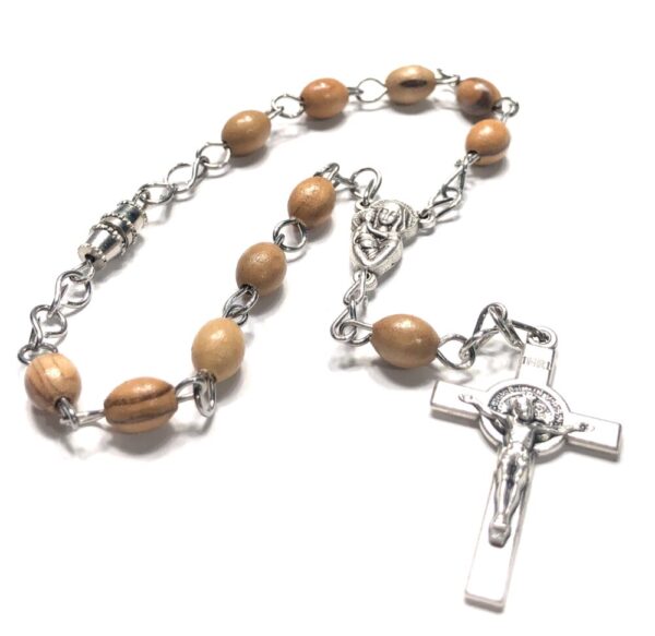 Handmade Olive Wood One Decade Car Rosary Catholic Gift Men