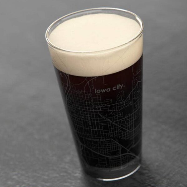 Iowa City Map Pint Glass