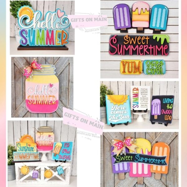 Sweet Summertime Popsicle Wooden Door Hanger