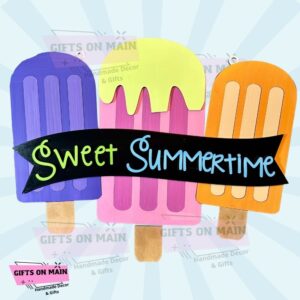 Sweet Summertime Popsicle Wooden Door Hanger