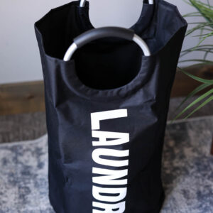 Black Metal Handle Collapsible Laundry Bag
