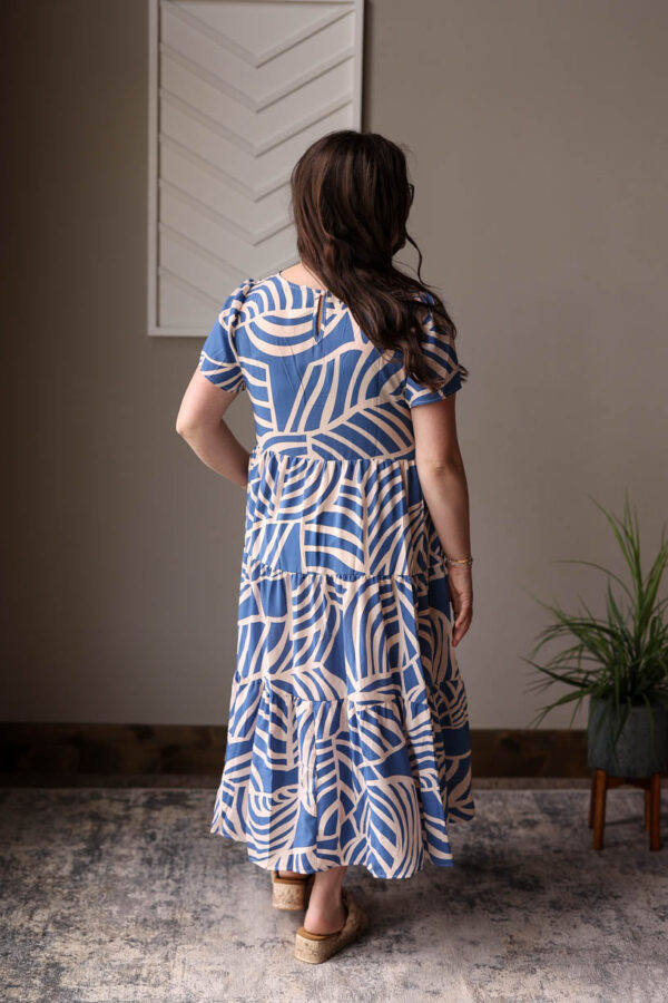 Blue Boho Tiered Maxi Dress