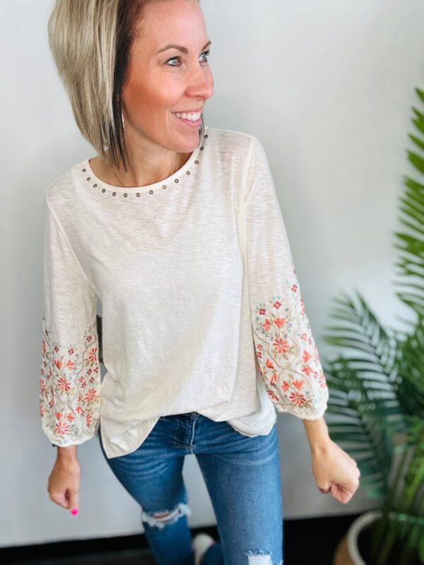 Multiples Embroidery Top