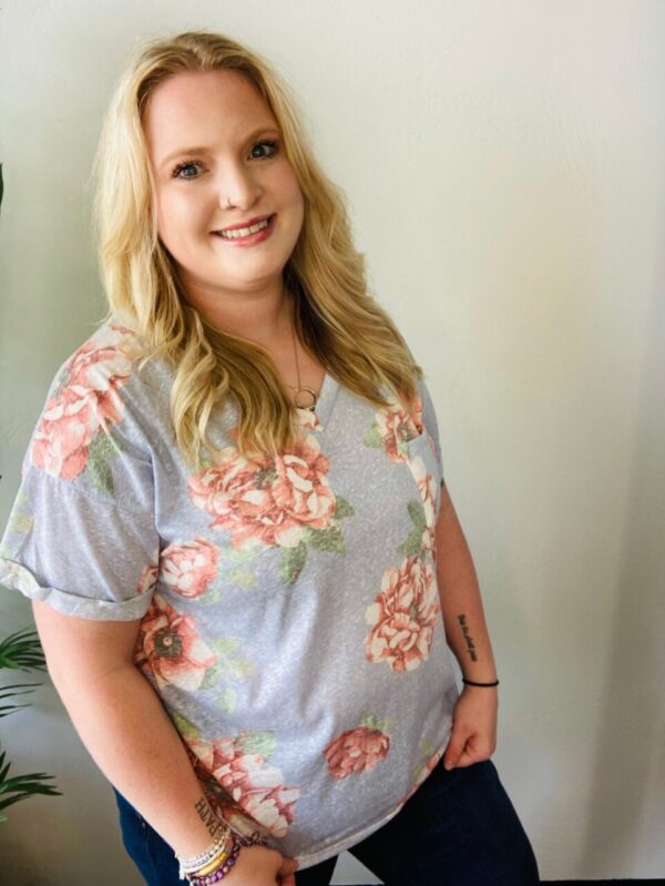 Plus Size Muted Floral Tee