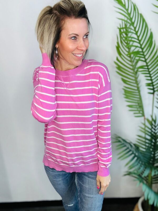Pink Stripe Pullover