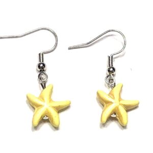 Handmade Yellow Starfish Earrings Women Beach Summer Wedding