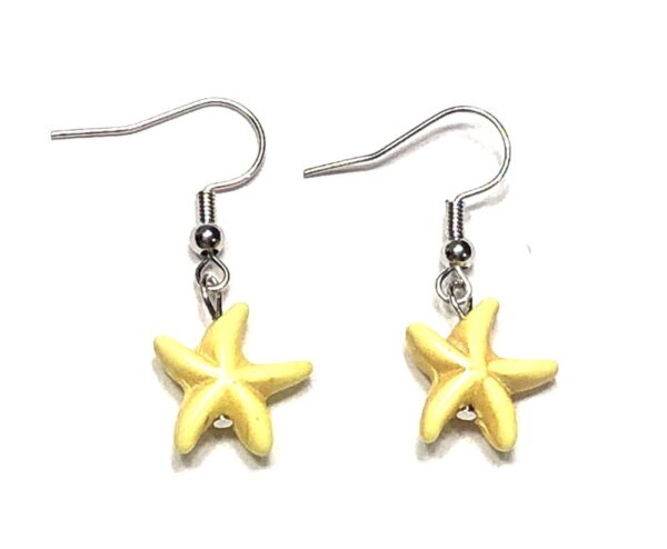 Handmade Yellow Starfish Earrings Women Beach Summer Wedding