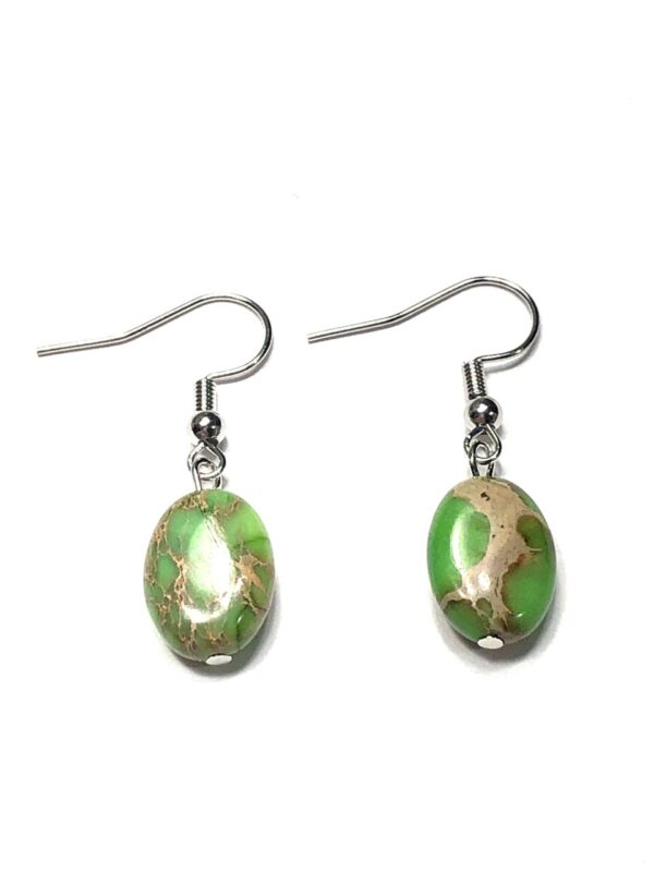 Handmade Green Dyed Imperial Jasper Earrings Women Gift