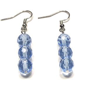 Handmade Light Sapphire Blue Earrings Women Gift Wedding Anniversary