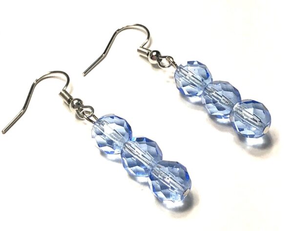 Handmade Light Sapphire Blue Earrings Women Gift Wedding Anniversary