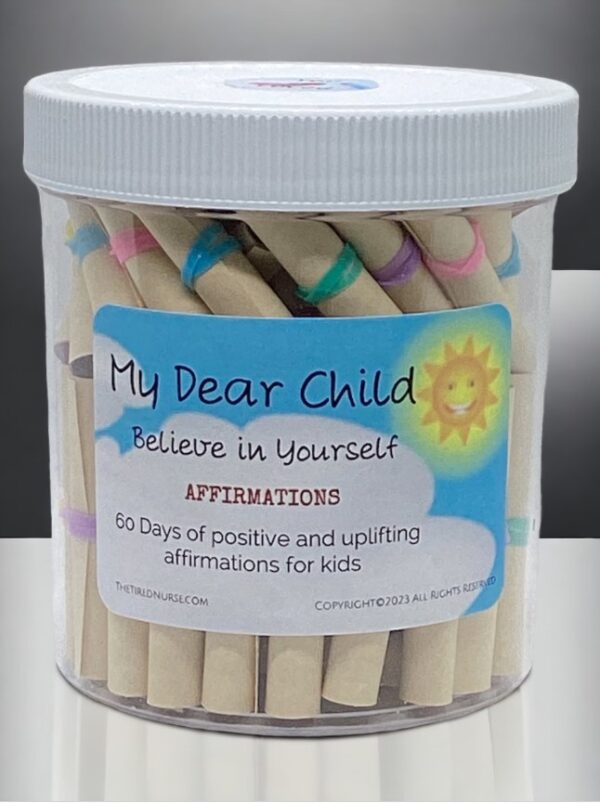 Empowering Affirmations for Kids, My Dear Child Believe in Yourself Affirmation Jar