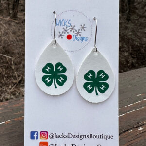 4H Earrings 1.5″, faux leather