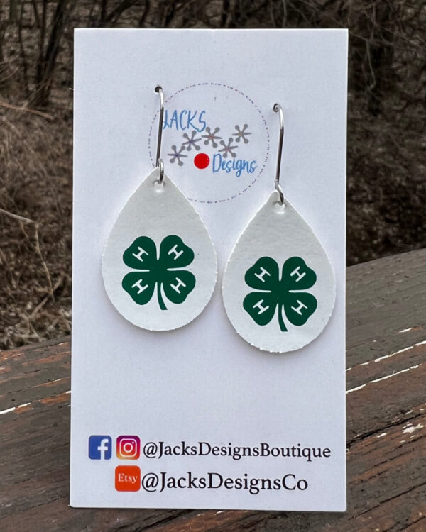 4H Earrings 1.5″, faux leather