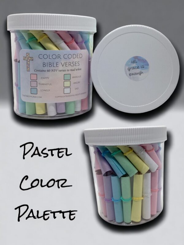 Color-Coded Bible Verses Affirmation Jar – 60 Scrolls in Pastel Colors, NIV Bible Verses for Every Occasion, Spirituality, Hope, Faith