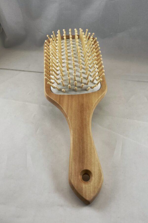 Honeybee Honeycomb Hexagons Wood Burned Hairbrush