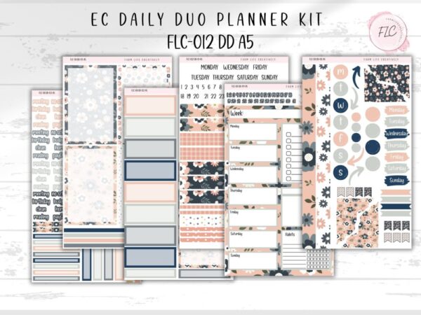 EC A5 Daily Duo Planner Sticker Kit – All in Bloom