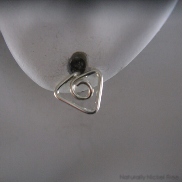 Wire Triangle Argentum Silver Post Earrings