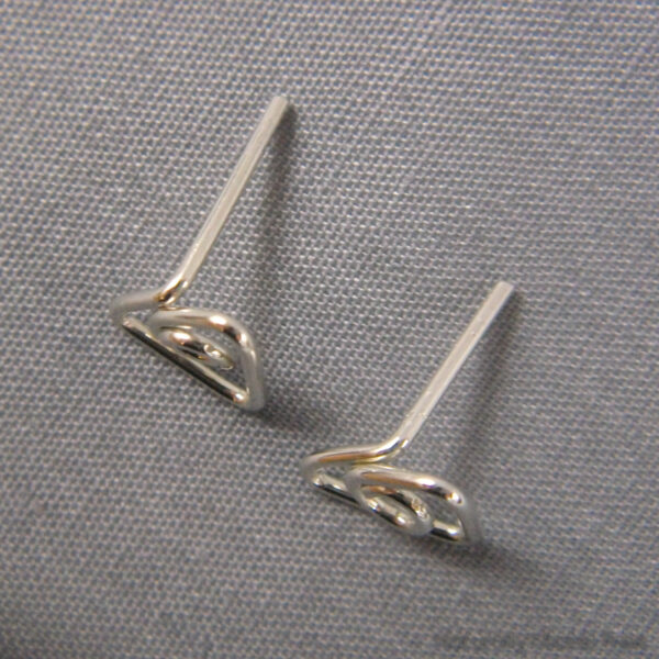 Wire Triangle Argentum Silver Post Earrings