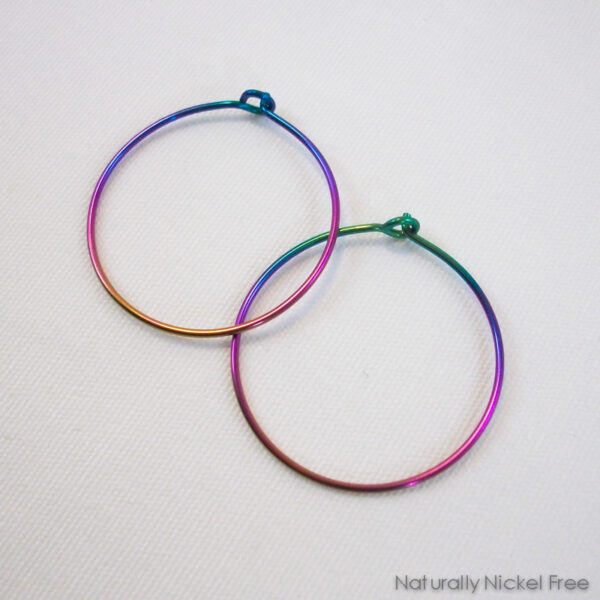 Niobium Simple Hoop Earrings, Made to Order