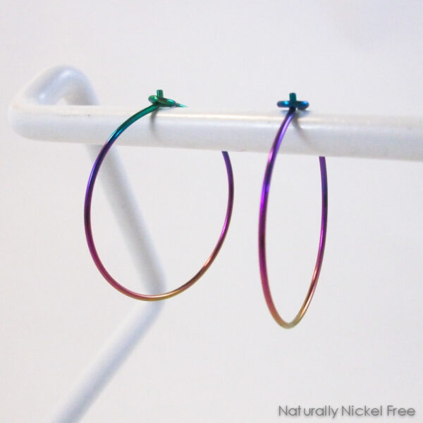 Niobium Simple Hoop Earrings, Made to Order