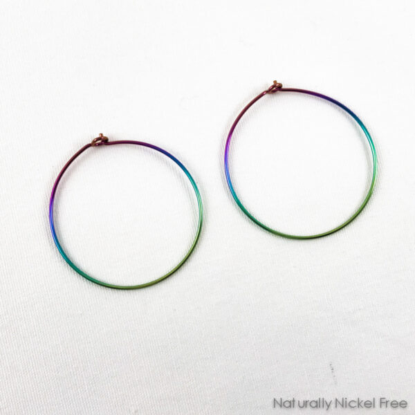 Niobium Simple Hoop Earrings, Made to Order