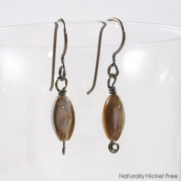 Shell Bead Niobium Earrings