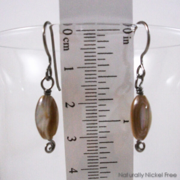 Shell Bead Niobium Earrings