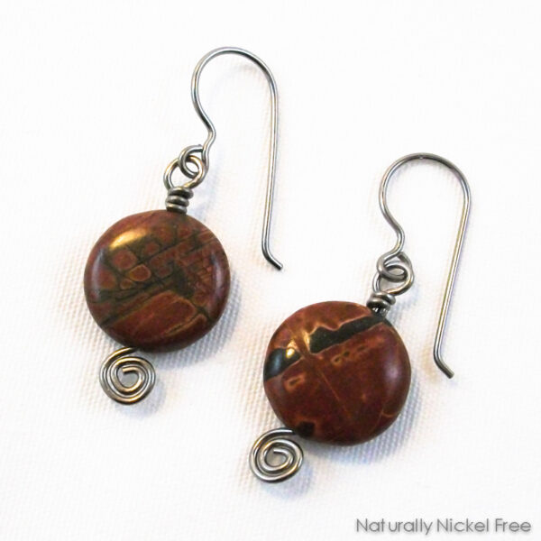 River Creek Jasper Niobium Earrings