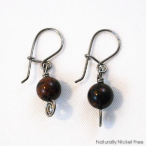 Mahogany Obsidian Earrings, Interchangeable