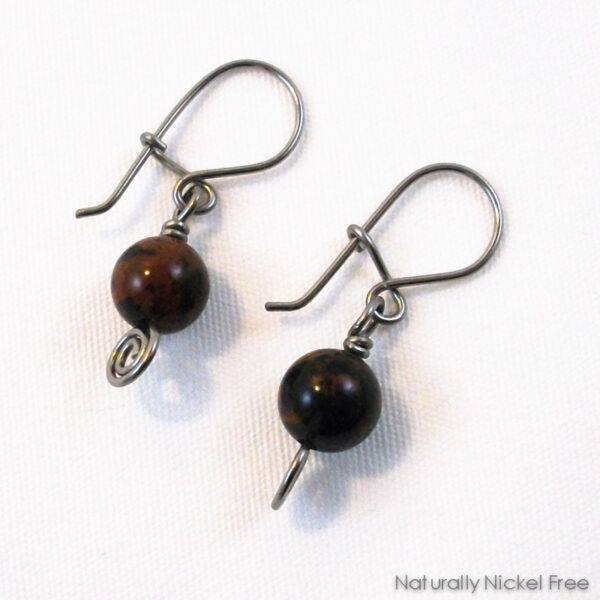 Mahogany Obsidian Earrings, Interchangeable